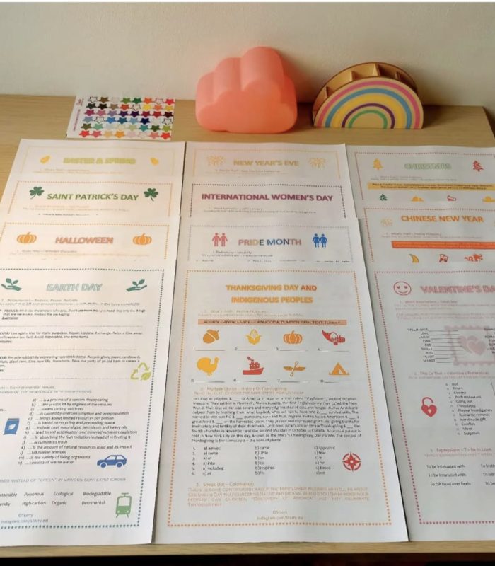 My first advanced seasonal worksheets